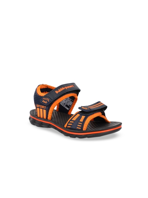 

Bubblegummers Boys Black & Orange Sports Sandal