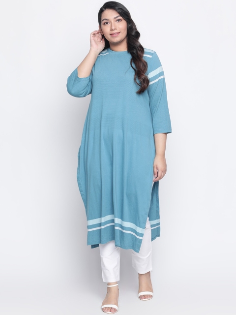 

Amydus Women Blue Solid A-Line Kurta