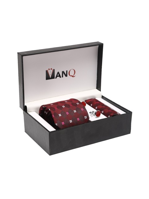 

MANQ Men Maroon & Pink Printed Accessory Gift Set
