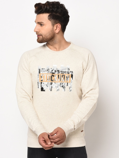 

98 Degree North Men Off-White Printed Sweatshirt