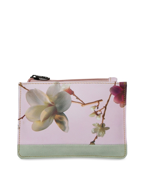 

Butterflies Women Pink & Beige Printed Zip Around Wallet