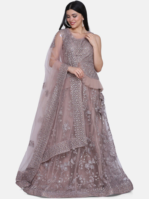 

BOMBAY SELECTIONS Dusty Pink Ready to Wear Lehenga & Blouse with Dupatta