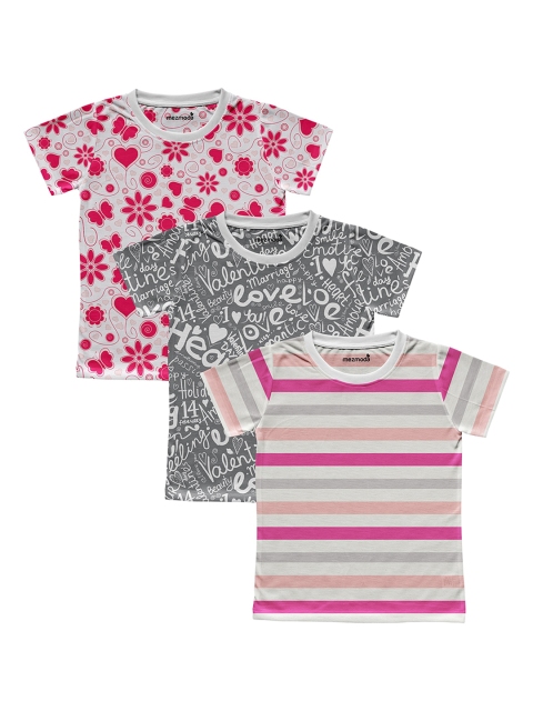 

mezmoda Girls Multicoloured Printed Round Neck T-shirt, Multi
