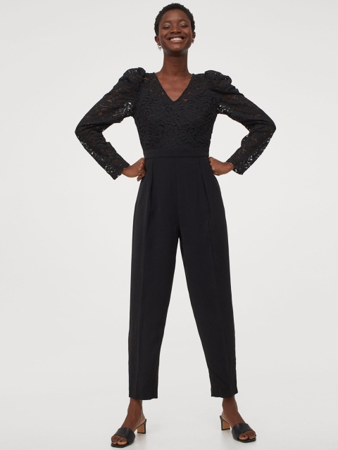 

H&M Women Black Tailored Jumpsuit