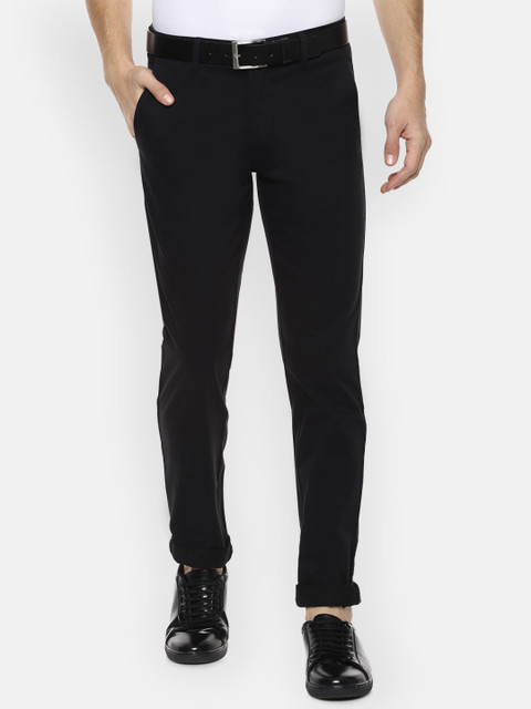 

Van Heusen Sport Men Black Slim Fit Solid Regular Trousers