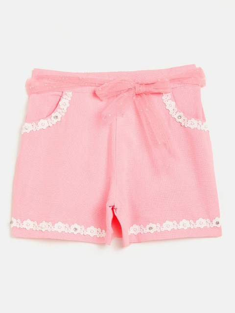 

Peek-A-Boo-Zoo Girls Pink Solid Regular Fit Regular Shorts