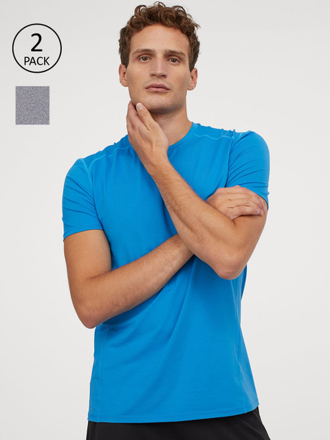 

H&M Men 2-Pack Sports Tops Slim Fit, Blue