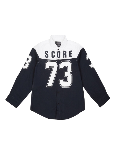 

Cherokee Boys Navy Blue & White Regular Fit Printed Casual Shirt