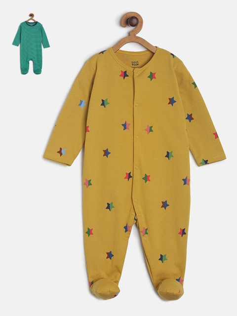 

MINI KLUB Newborn Boys Pack Of 2 Sleepsuits, Green