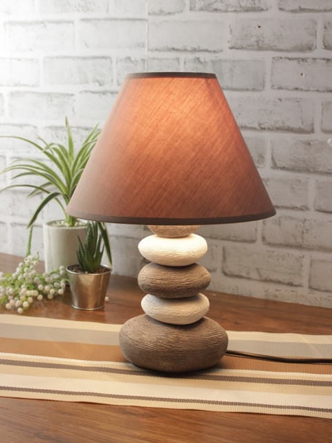 

House Of Accessories Grey Colourblocked Contemporary Table Lamp with Shade