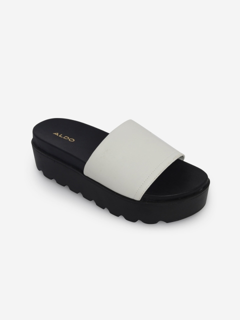 

ALDO Women White Solid Mules