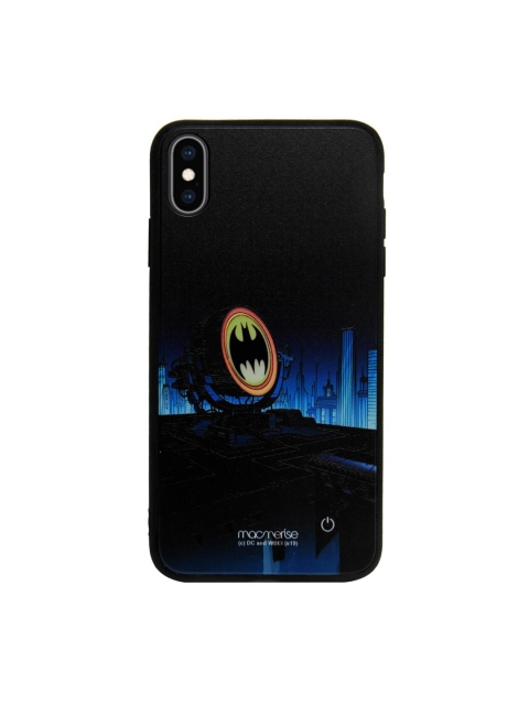 

macmerise Blue & Black DC Comics Light Up Bat Lumous iPhone XS Max Back Case
