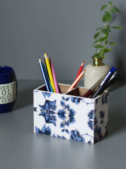

nestroots White Printed Cutlery Holder Spoon Stand