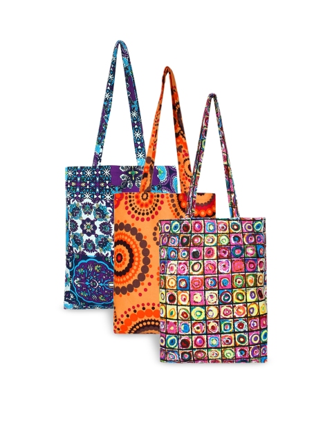 

Anekaant Multicoloured Pack of 3 Printed Tote Bag, Multi