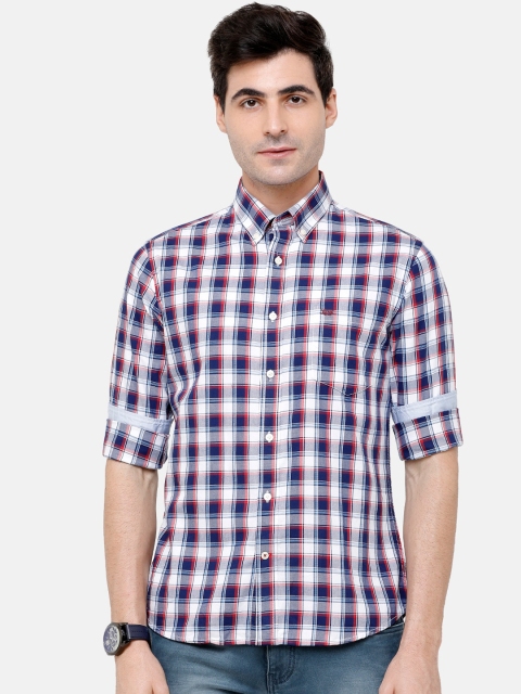 

Double Two Men Red & Blue Slim Fit Checked Casual Shirt