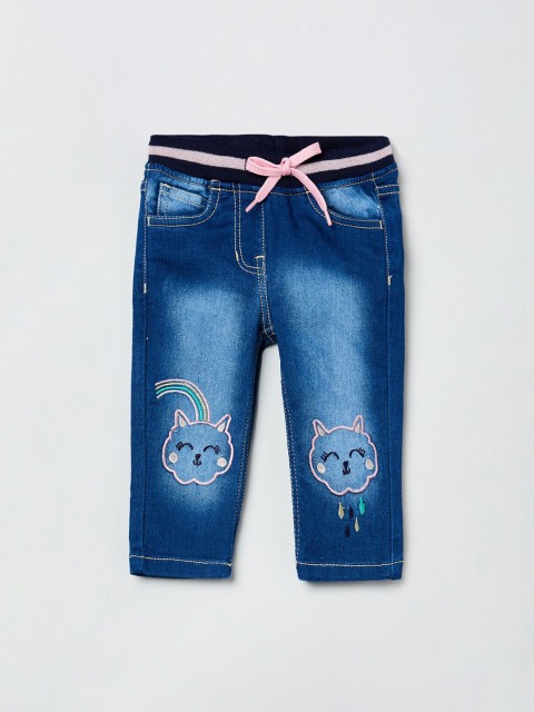 

max Girls Blue Slim Fit Mid-Rise Clean Look Jeans