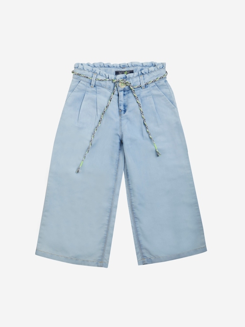 

VITAMINS Girls Blue Wide Leg Mid-Rise Clean Look Jeans