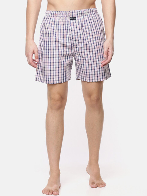 

Force NXT Men White & Navy Blue Checked Boxers