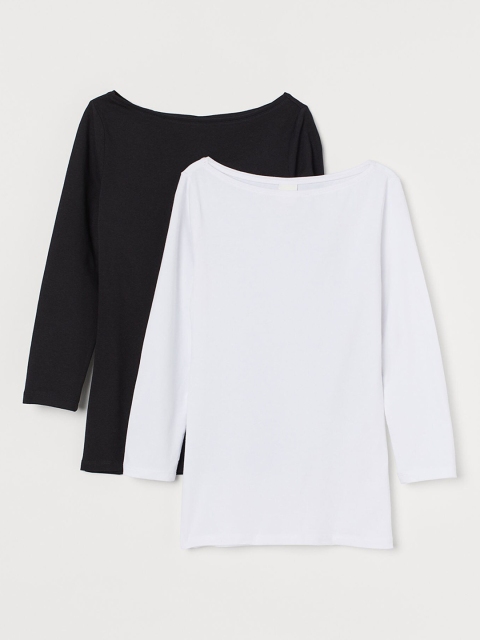 

H&M Women 2-pack Boat Neck Tops, White