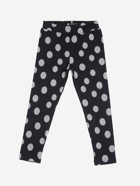 

VITAMINS Girls Black & White Printed Skinny-Fit Treggings