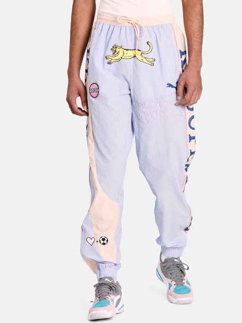 

Puma Men Blue & Pink Printed Straight-Fit Kidsuper Joggers