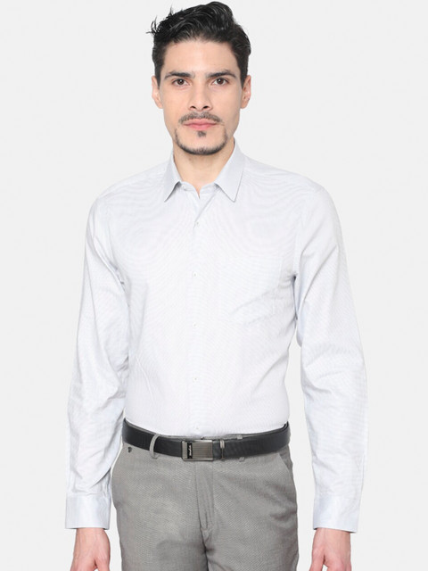 

J Hampstead Men Grey Slim Fit Checked Formal Shirt