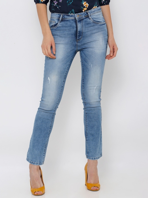 

Kraus Jeans Women Blue Skinny Fit High-Rise Mildly Distressed Jeans