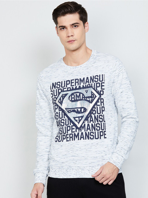 

max Men Blue Printed Sweatshirt