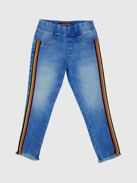 

VITAMINS Girls Blue Washed Skinny-Fit Jeggings