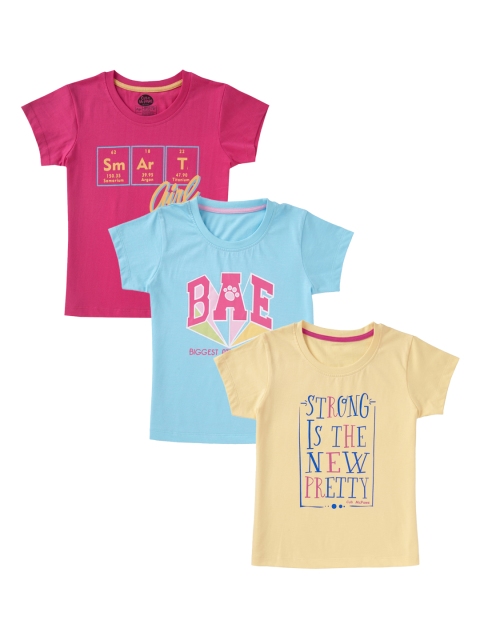 

Cub McPaws Girls Blue Printed Round Neck T-shirt