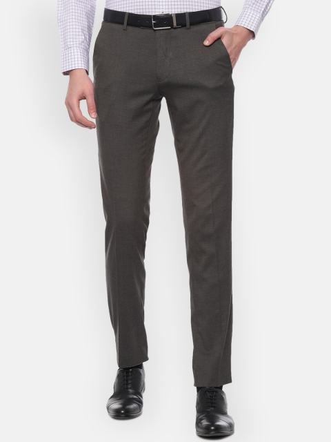 

Van Heusen Men Brown Slim Fit Solid Formal Trousers