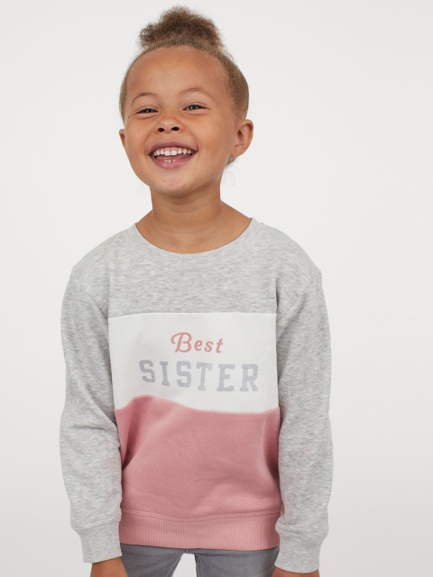 

H&M Girls Grey & Pink Sibling Sweatshirt
