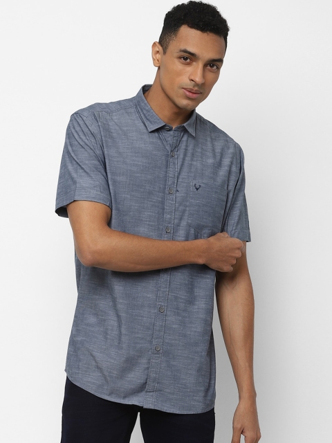 Solly Jeans Co. Men Grey Regular Fit Solid Casual Shirt