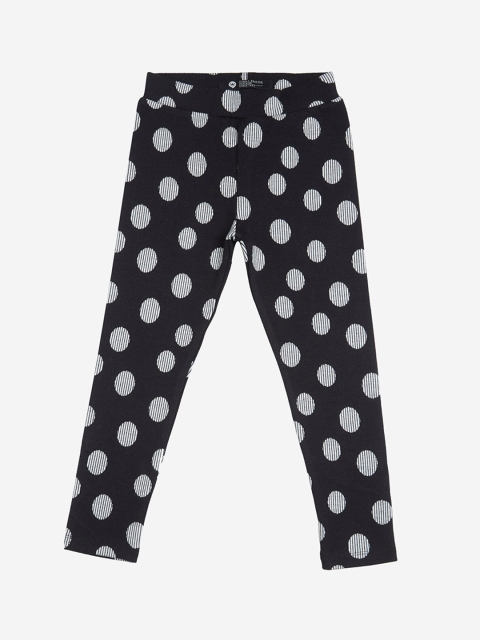 

VITAMINS Girls Black & White Printed Skinny-Fit Treggings