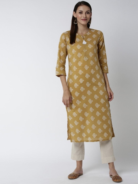 

Soch Women Beige & Off-White Printed Straight Kurta