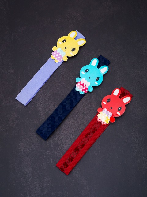 

Golden Peacock Women Lavender & Red Set of 3 Embellished Hairbands