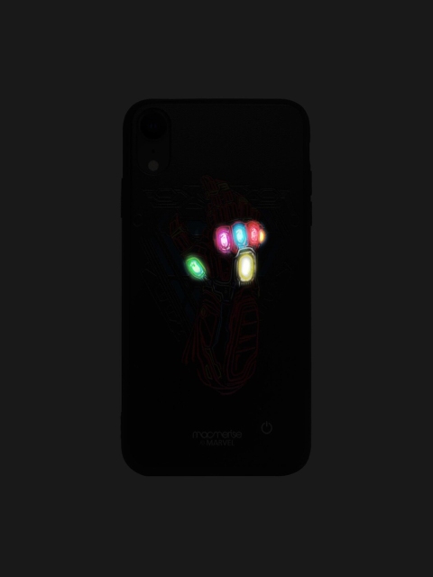 

macmerise Black & Pink Marvel Comics Nano Gauntlet Lumous iPhone XR Back Case