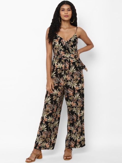 

AMERICAN EAGLE OUTFITTERS Women Black Printed Basic Jumpsuit
