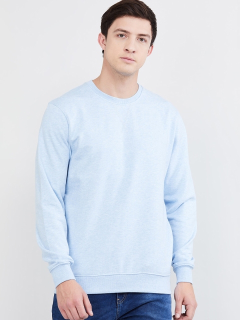 

max Men Blue Solid Sweatshirt