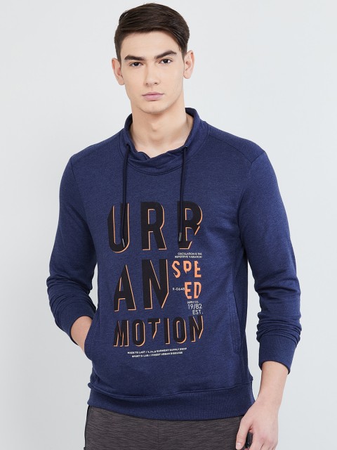 

max Men Blue Printed Sweatshirt