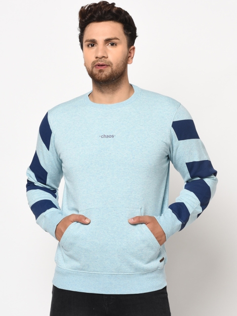 

98 Degree North Men Blue Solid Sweatshirt
