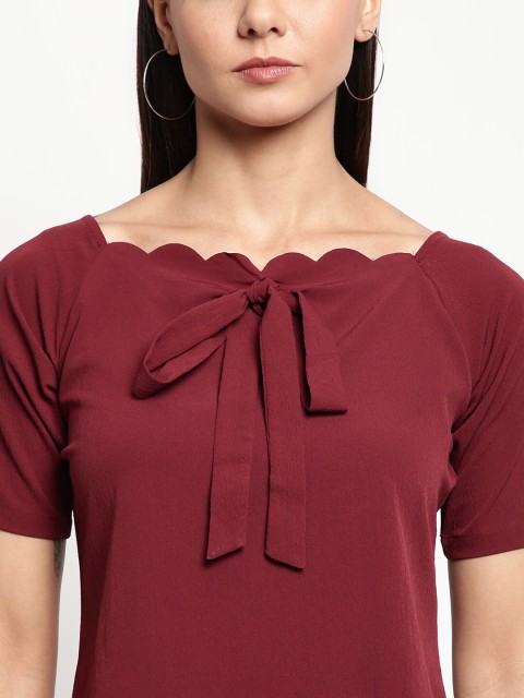 

Mayra Women Maroon Solid Top