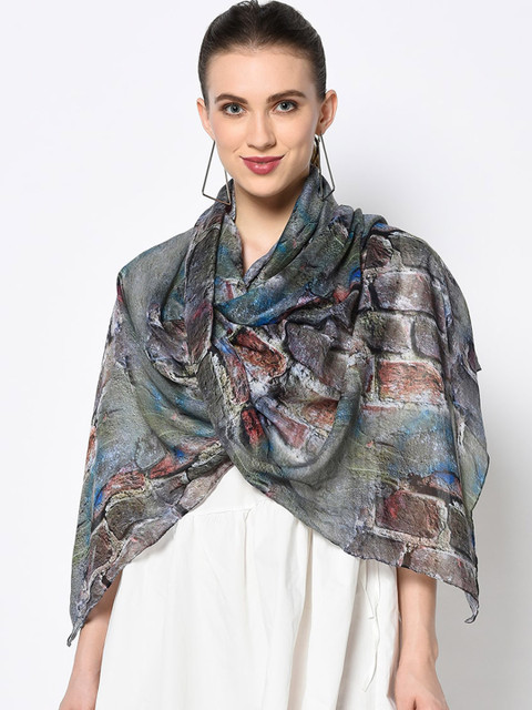 

J Style Women Green Printed Stole