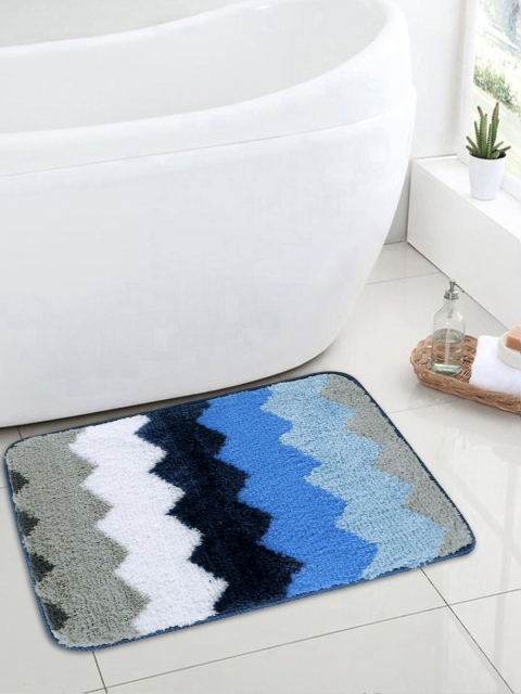 

HOKIPO Blue & Grey Anti-Skid Bath Rug