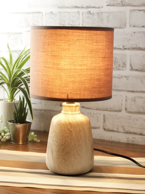 

House Of Accessories Grey & Cream-Coloured Solid Contemporary Table Lamp with Shade
