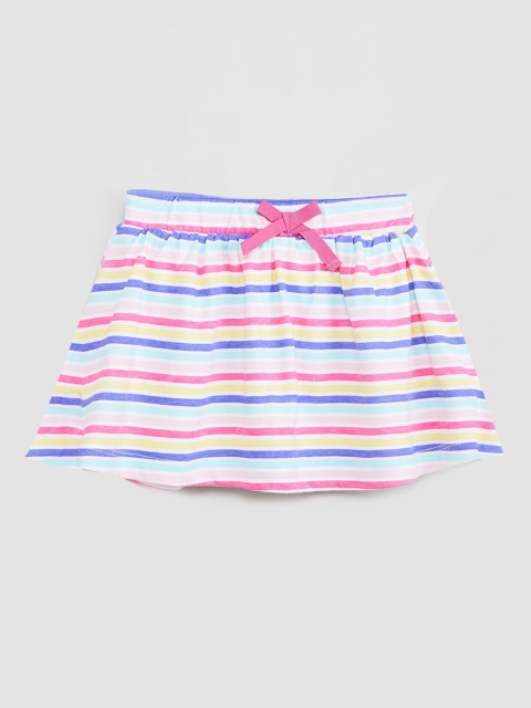 

max Girls Blue & Pink Striped A-Line Mini Skirt
