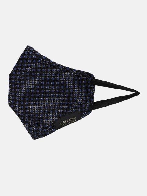 

RARE RABBIT Men Navy Blue Printed 3-Ply Reusable Cloth Mask