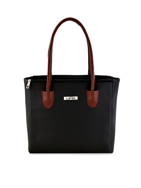 

LaFille Black Solid Handheld Bag