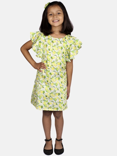 

RIBBON CANDY Girls White Printed A-Line Dress