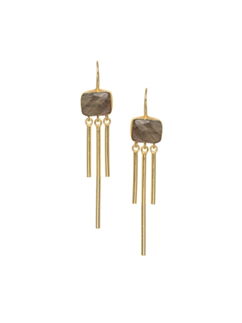

INDYA Grey Gold-Plated Geometric Drop Earrings